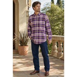 Vintage‎ Wrangler 20X Shirt Est XL Purple Plaid Western Rodeo Cowboy